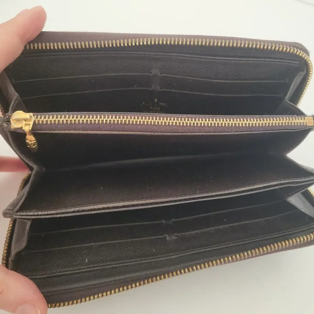 Vintage Louis Vuitton Monogram Canvas Zippy Wallet Brown Gold Made in Spain - Picture 3 of 11